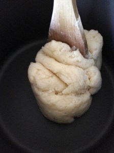 Your dough is ready once everything has combined and comes away from the saucepan cleanly